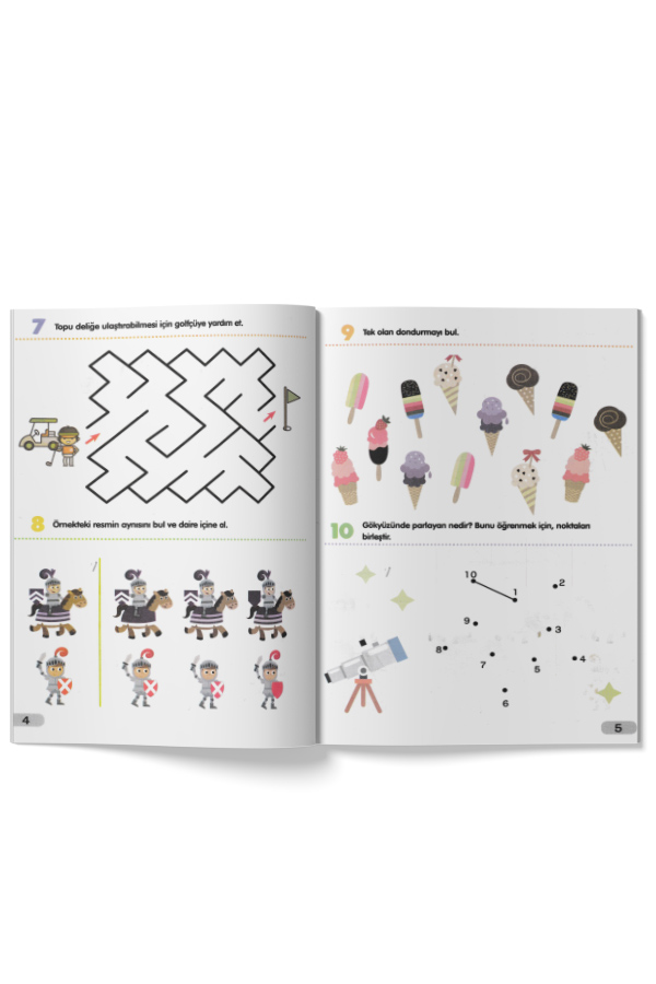 365 Zeka Geliştirici Aktivite Seti 8 Kitap 4 Yaş ve Üzeri Çocuklar İçin