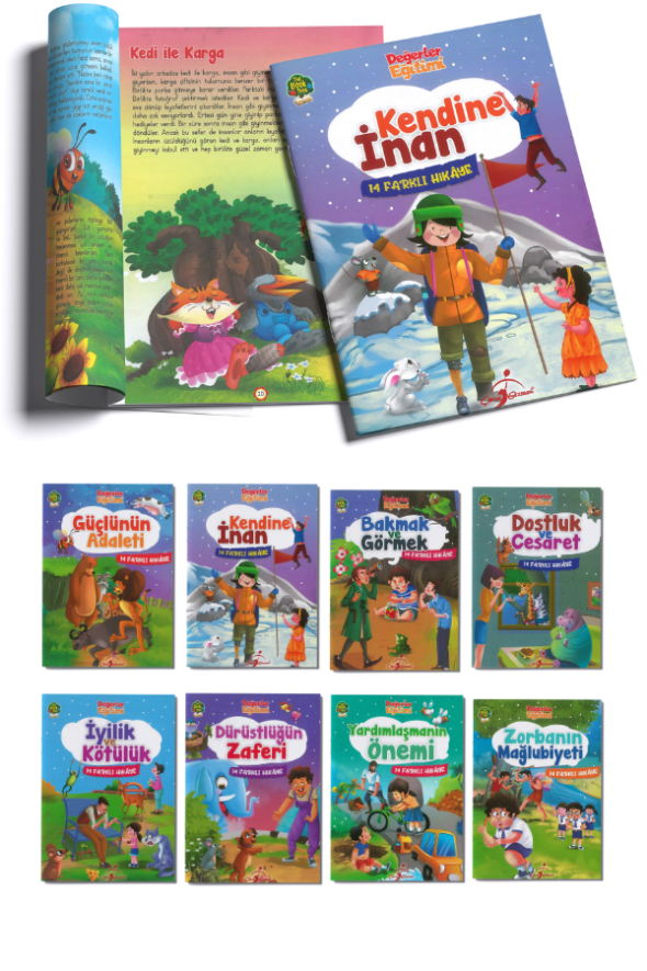 4+ Yaş Değerler Eğitimi Seti 8 Adet Dergi Boy Kitap