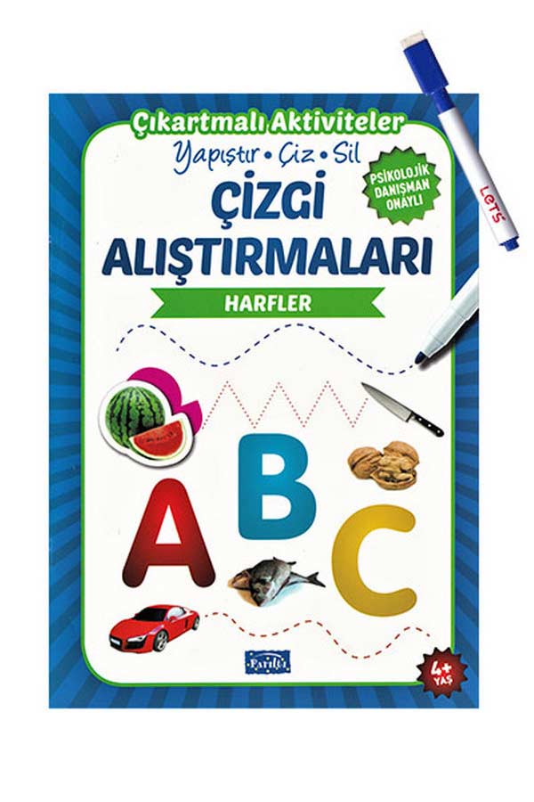 Çizgi Alıştırmaları - Harfler - Parıltı Yayınları - Yaz Sil Kalem Hediyeli