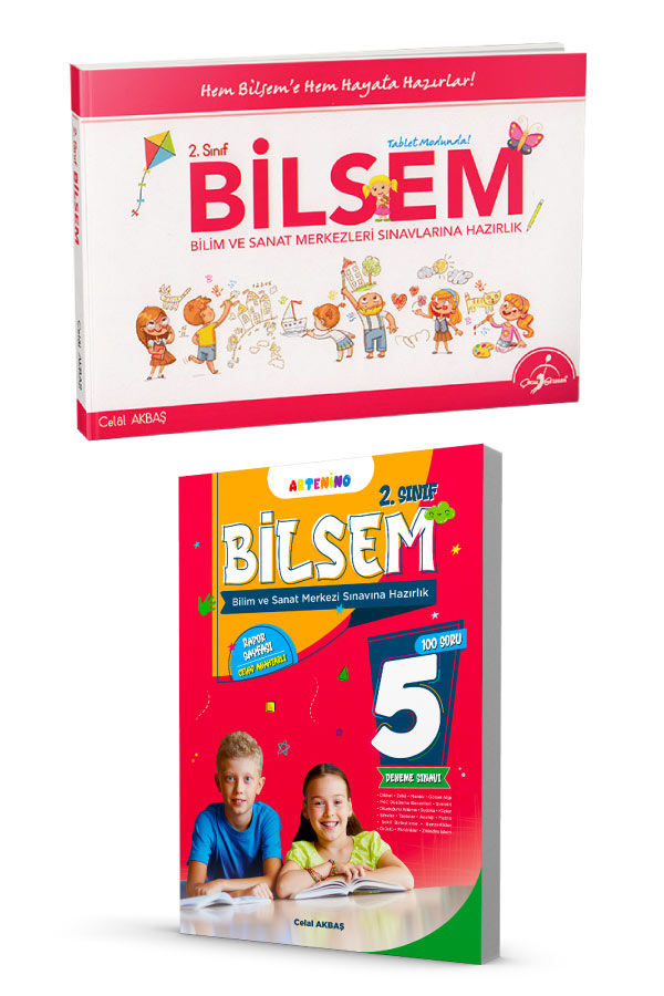 2.Sınıf Bilsem Tablet Modunda ve Bilsem Sınavına Hazırlık 5'li Deneme Sınavı 2 Kitap Set