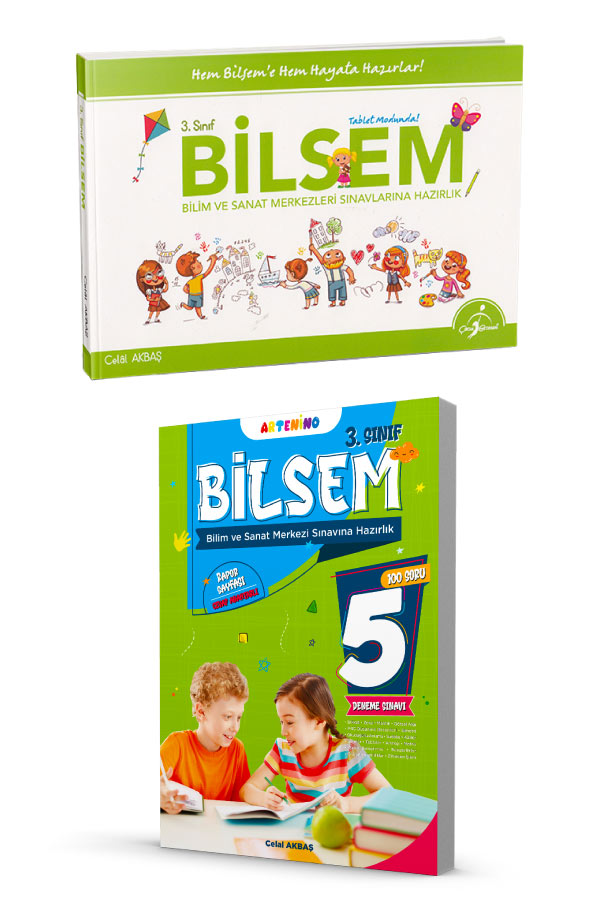 3.Sınıf Bilsem Tablet Modunda ve Bilsem Sınavına Hazırlık 5′li Deneme Sınavı 2 Kitap Set