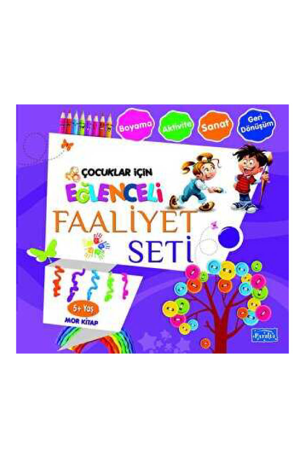 Çocuklar için Eğlenceli Faaliyet seti - Mor Kitap (5+ Yaş)