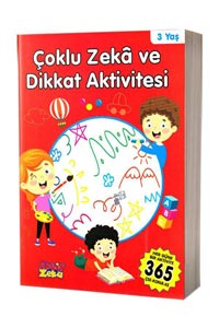 Aktif Zeka - Çoklu Zeka ve Dikkat Aktivitesi 3 Yaş - Kırmızı Kitap