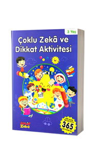 Aktif Zeka - Çoklu Zeka ve Dikkat Aktivitesi 3 Yaş - Mavi Kitap