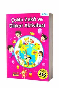 Aktif Zeka - Çoklu Zeka ve Dikkat Aktivitesi 4 Yaş - Pembe Kitap