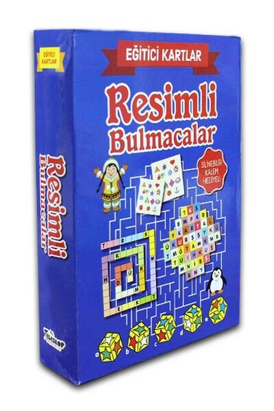 Eğitici Kartlar - Resimli Bulmacalar / Silinebilir Kalem Hediyeli