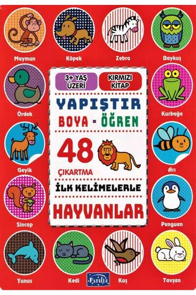 Hayvanlar Yapıştır Boya Öğren - Parıltı Yayınları