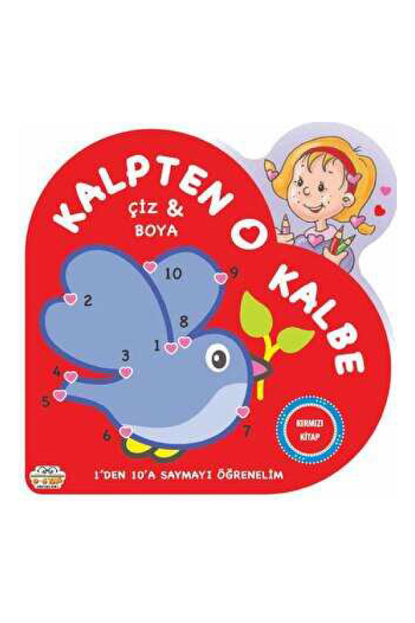 Kalpten Kalbe - Çiz ve Boya - Kırmızı Kitap