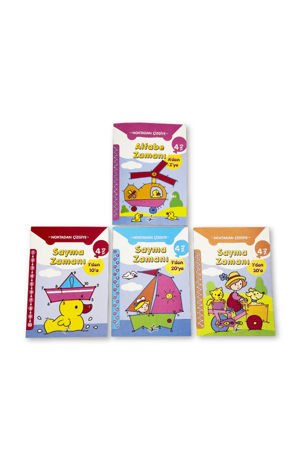 Noktadan Çizgiye Eğitici Etkinlik Seti - 4 Kitap